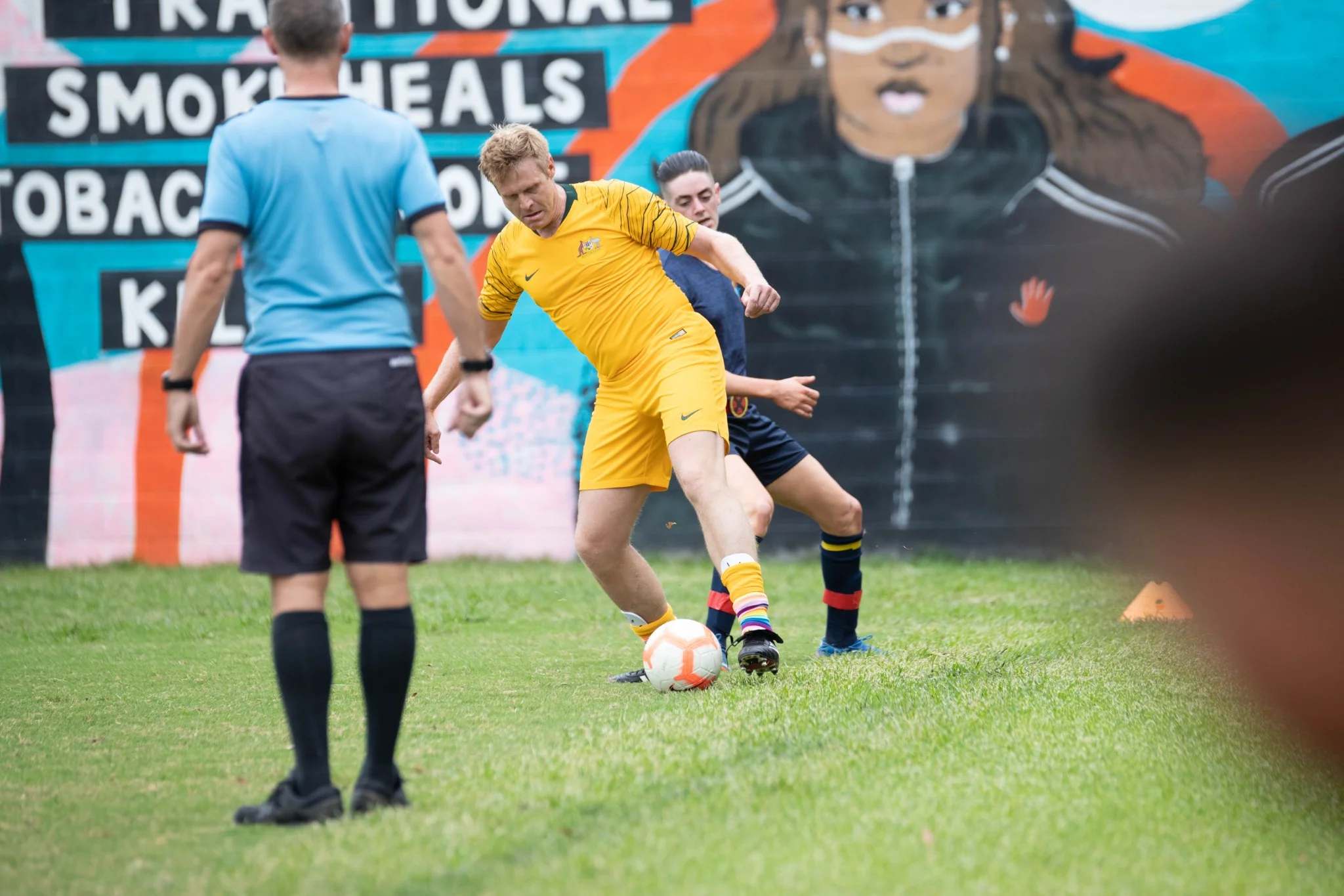 Dougal Guppy participating in a match officiated locally