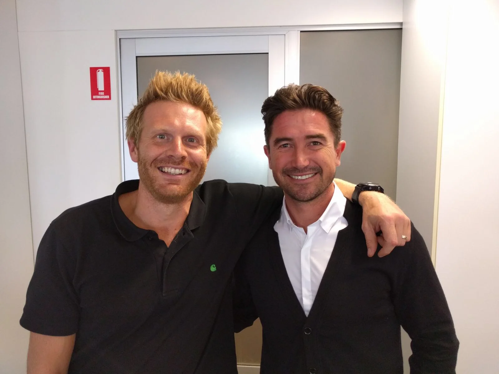 Dougal Guppy at a football session featuring a professional player